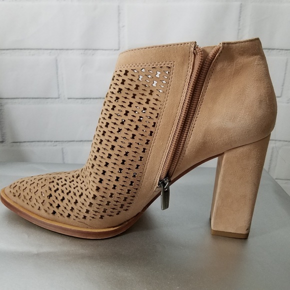 Vince Camuto Shoes - Vince Camuto Lorva Cutout Tan Leather Booties